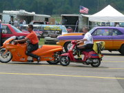 Orange Kawasaki Drag Bike